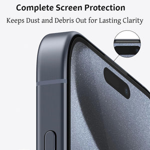 High-end electroplating - Apple Iphone 16 SeriesTempered Glass Screen Protector - 9H Hardness, Ultra-Thin HD Clarity, Anti-Scratch, Fingerprint Resistant, Case-Friendly Coverage
